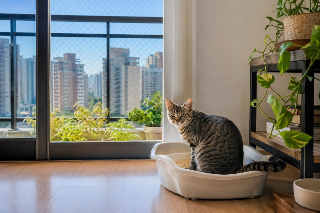 Qual a melhor areia para gatos em apartamento
