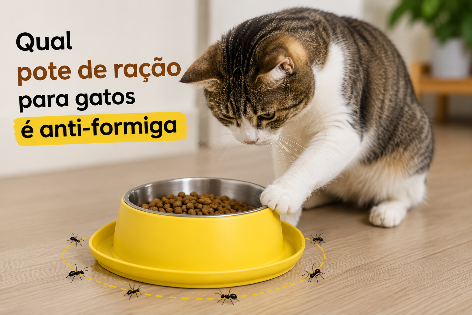 Qual pote de ração para gatos é anti-formiga