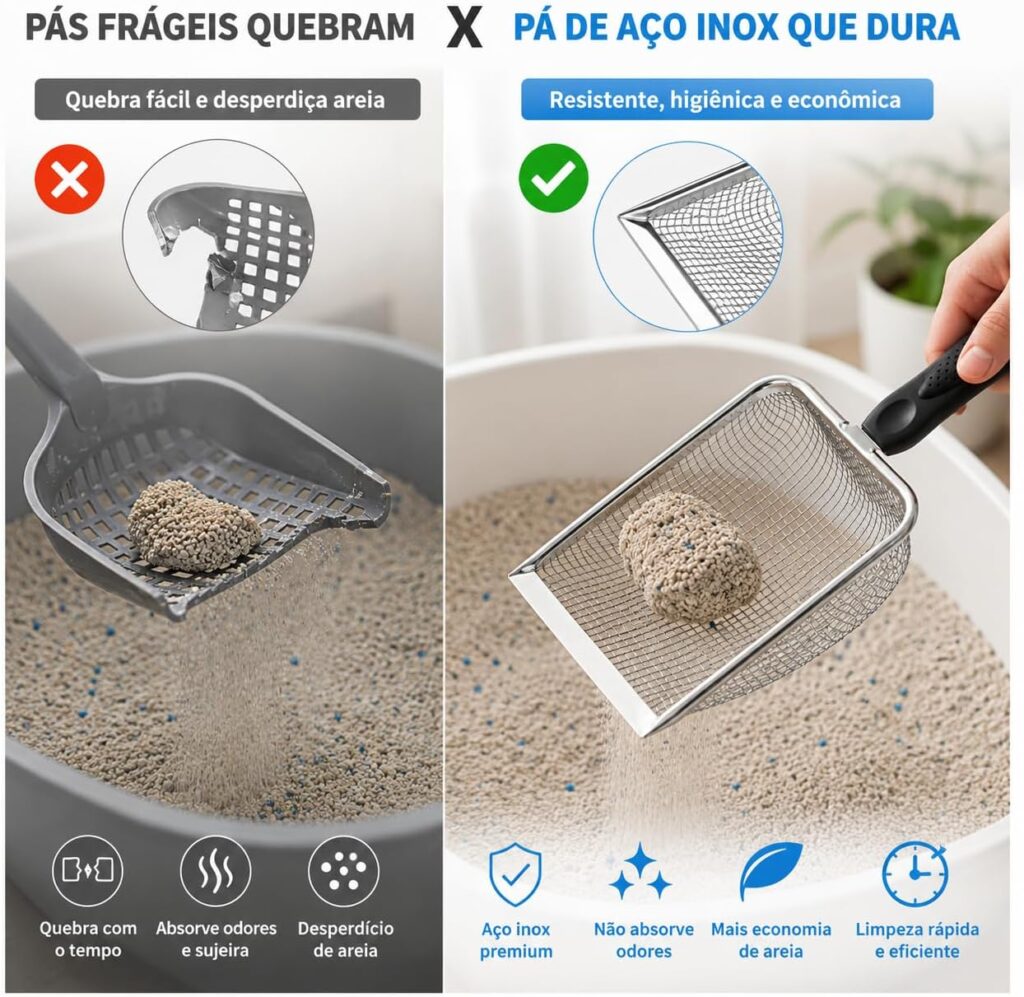 Pá Higiênica para Gatos em Aço