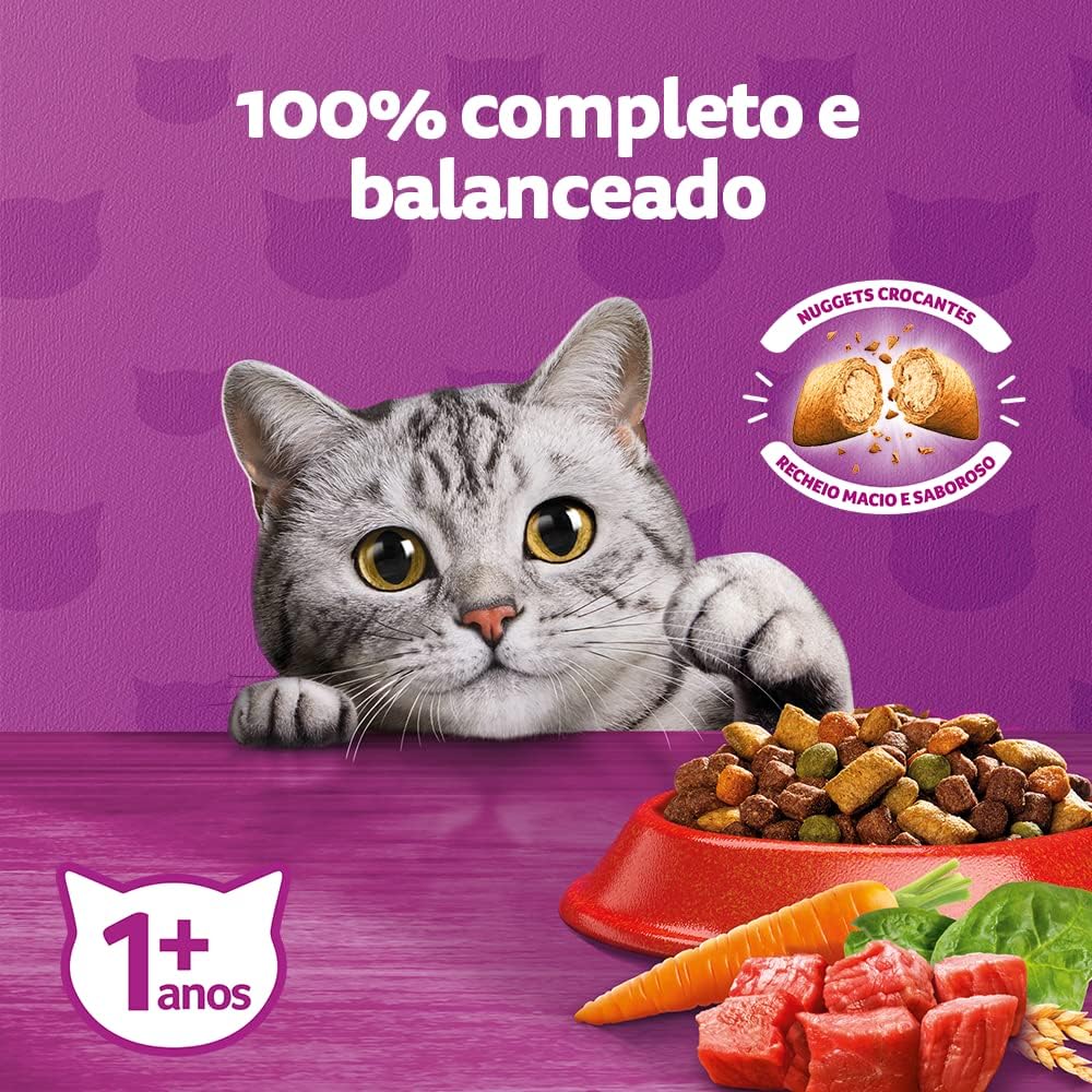 WHISKAS Ração Carne Gatos Adultos