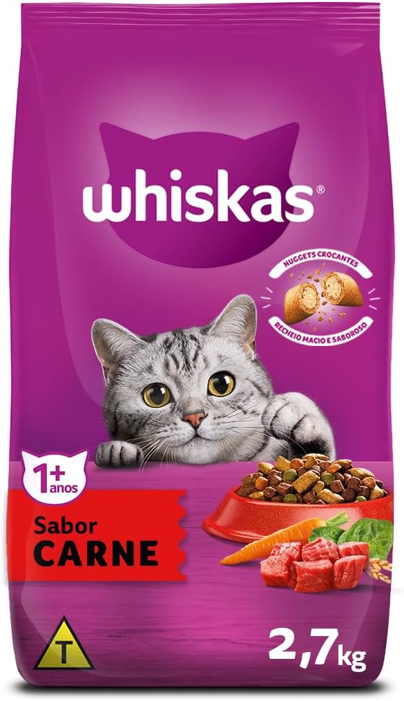 WHISKAS Ração Carne Gatos Adultos